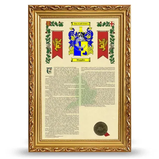Mapples Armorial History Framed - Gold