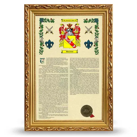 Marceau Armorial History Framed - Gold