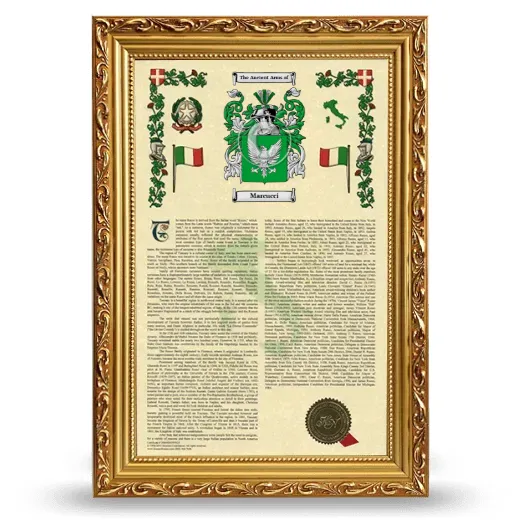 Marcucci Armorial History Framed - Gold