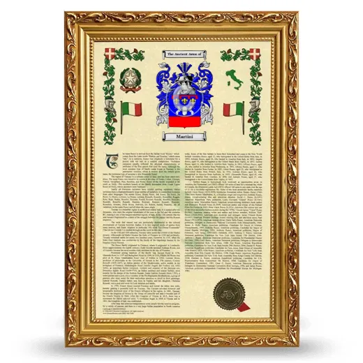 Martini Armorial History Framed - Gold
