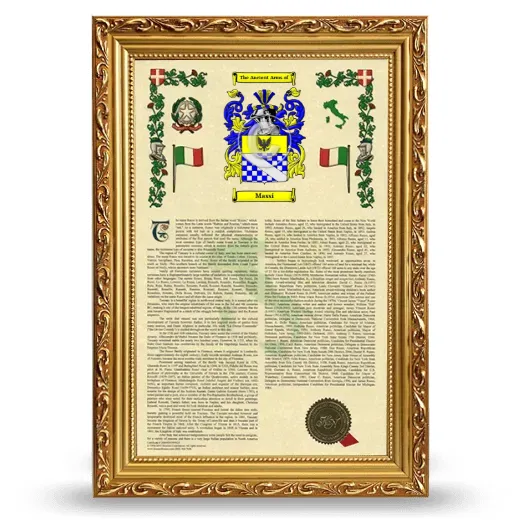 Massi Armorial History Framed - Gold