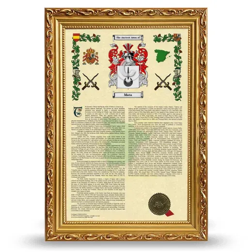 Mata Armorial History Framed - Gold