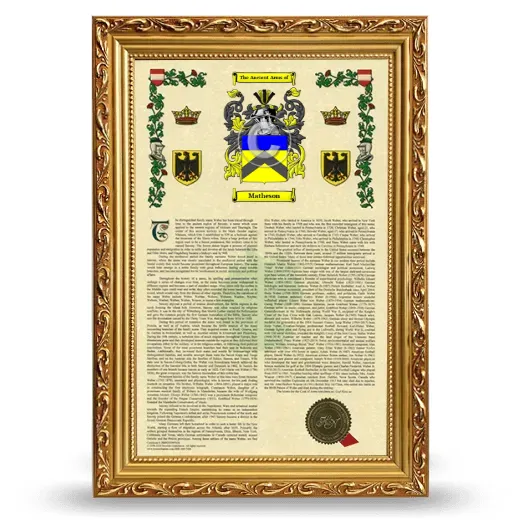 Matheson Armorial History Framed - Gold