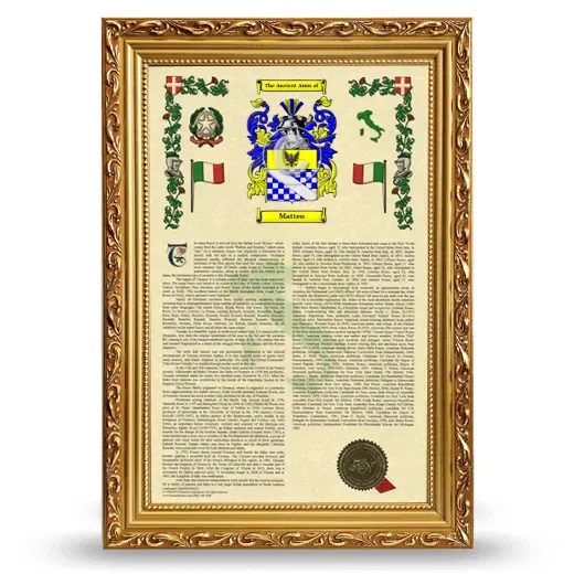 Matteo Armorial History Framed - Gold
