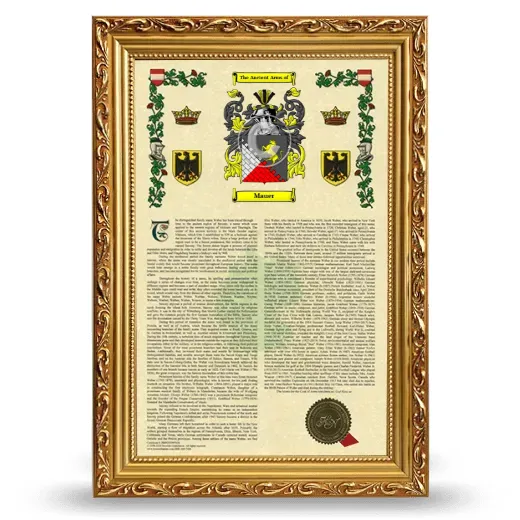 Mauer Armorial History Framed - Gold