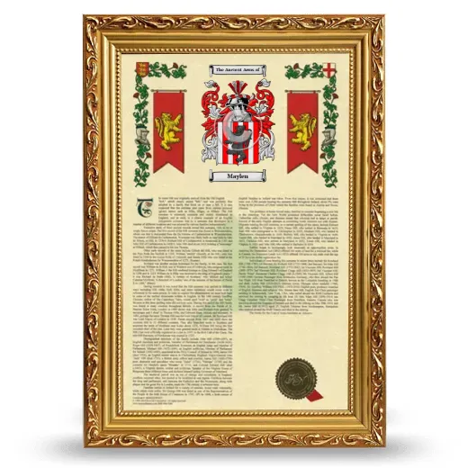 Maylen Armorial History Framed - Gold