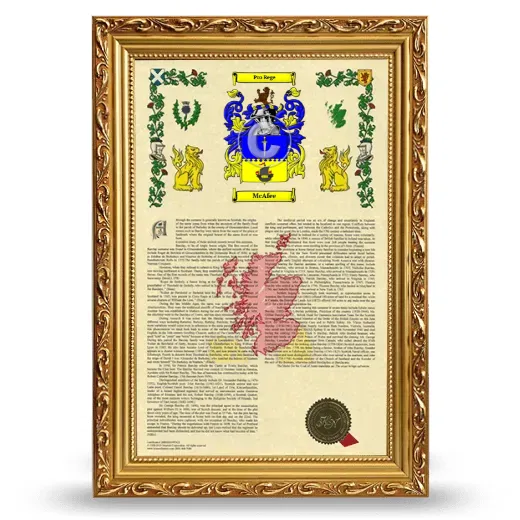 McAfee Armorial History Framed - Gold
