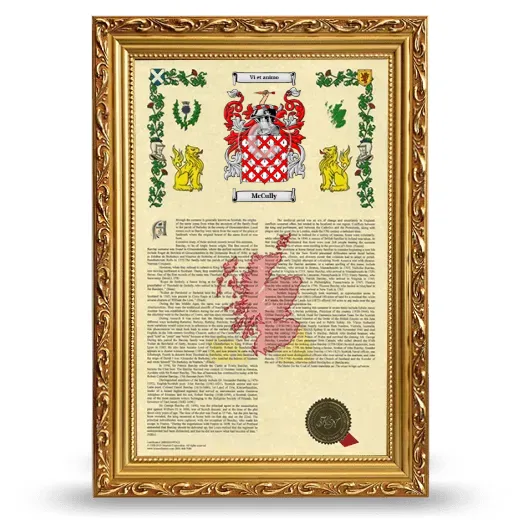 McCully Armorial History Framed - Gold