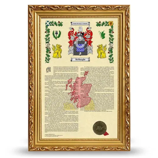 McNaught Armorial History Framed - Gold