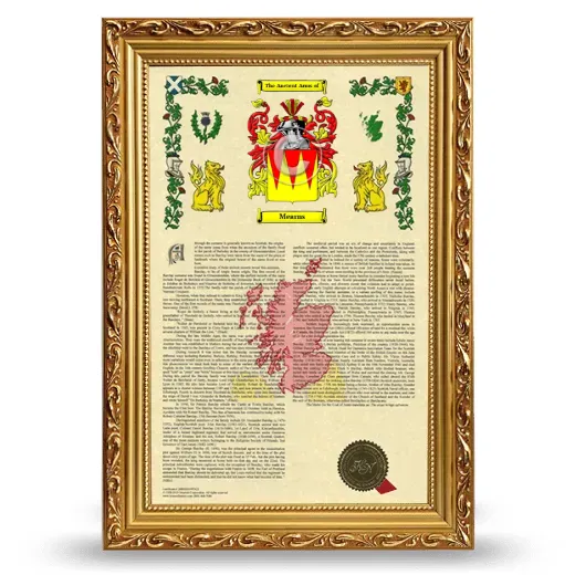 Mearns Armorial History Framed - Gold