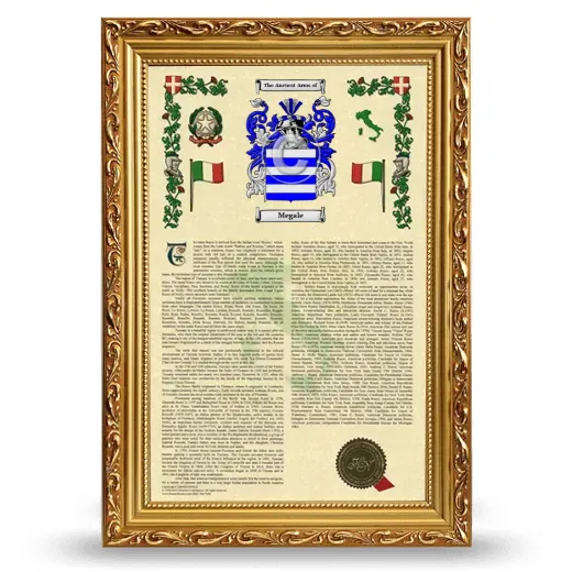 Megale Armorial History Framed - Gold