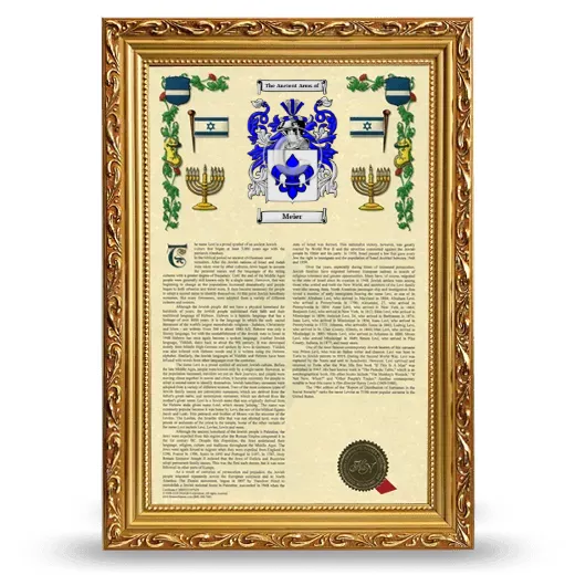 Meier Armorial History Framed - Gold