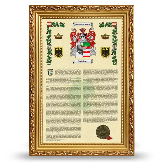 Meinhart Armorial History Framed - Gold