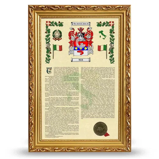 Meli Armorial History Framed - Gold