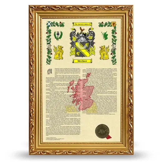 Merchant Armorial History Framed - Gold