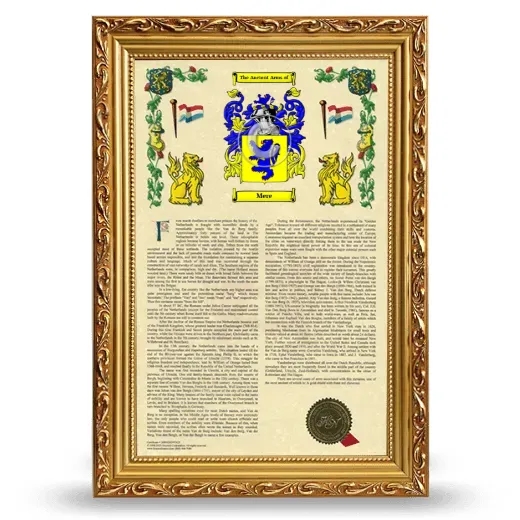 Mere Armorial History Framed - Gold