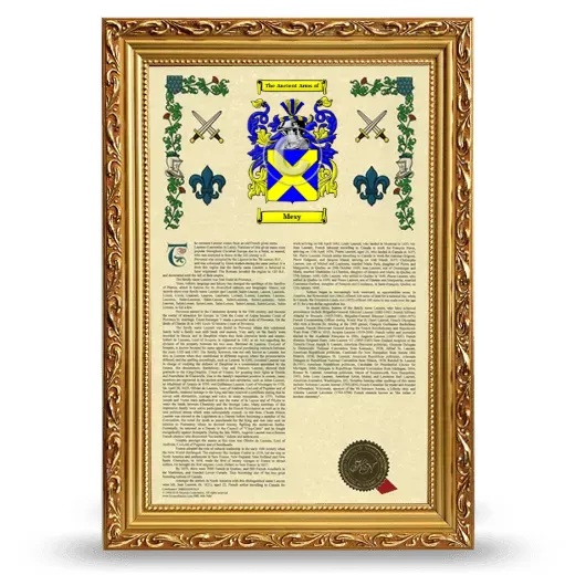 Mesy Armorial History Framed - Gold