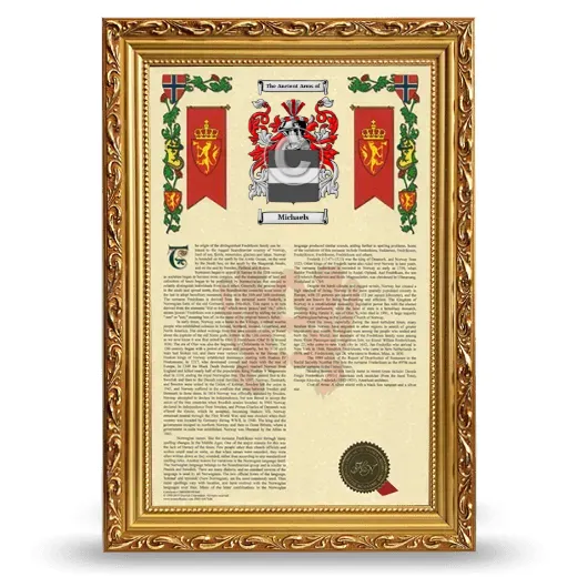 Michaels Armorial History Framed - Gold