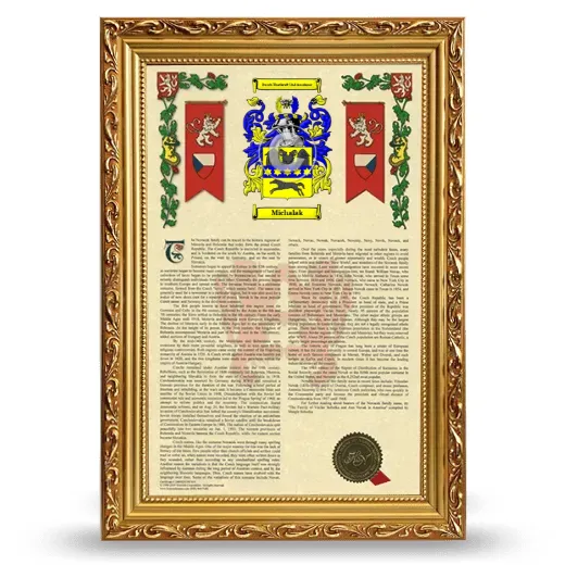 Michalak Armorial History Framed - Gold