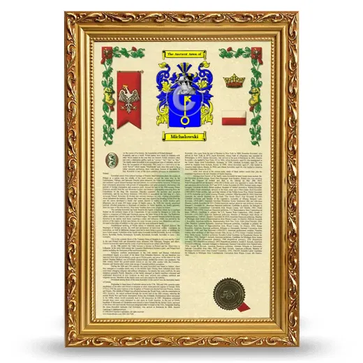 Michalowski Armorial History Framed - Gold