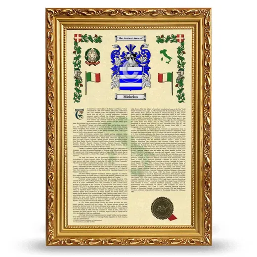 Michelon Armorial History Framed - Gold