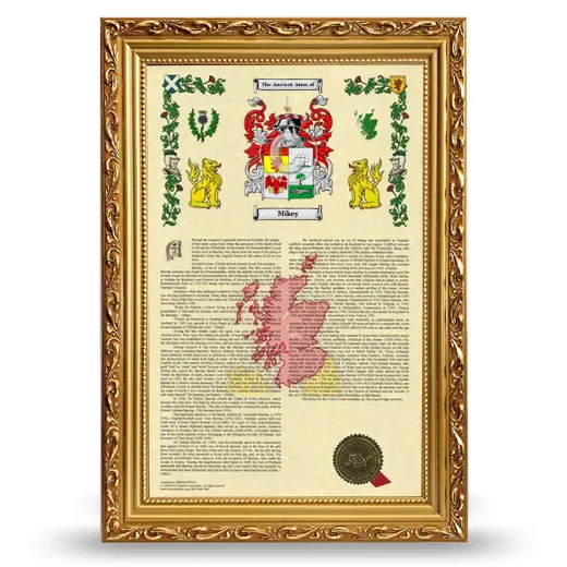 Mikey Armorial History Framed - Gold