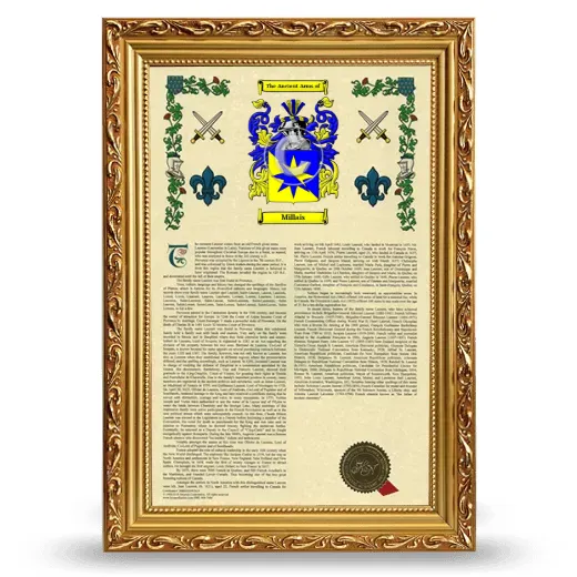Millais Armorial History Framed - Gold