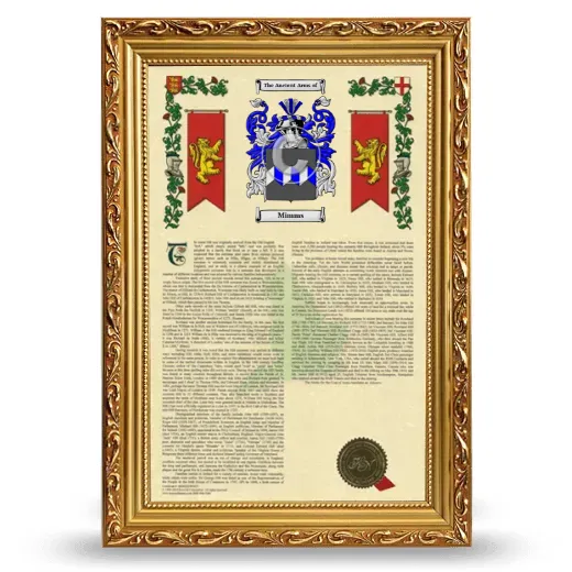 Mimms Armorial History Framed - Gold