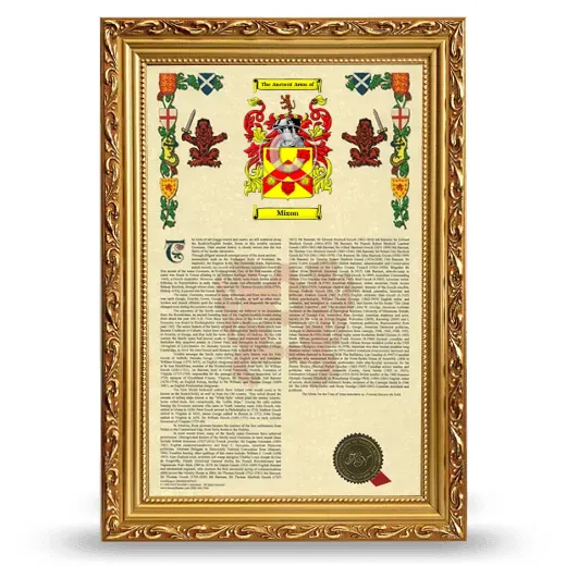 Mixon Armorial History Framed - Gold