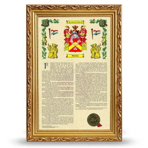 Moeens Armorial History Framed - Gold