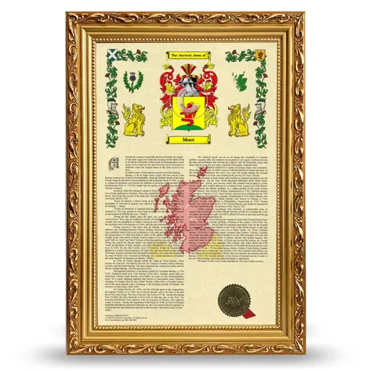 Mont Armorial History Framed - Gold