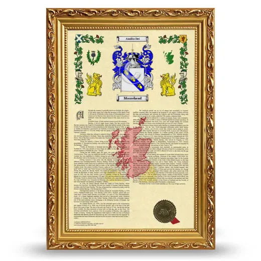 Moorehead Armorial History Framed - Gold