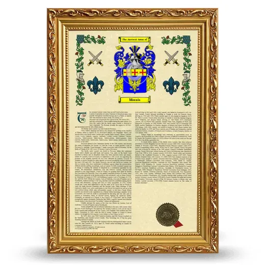 Morais Armorial History Framed - Gold