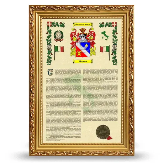 Moratta Armorial History Framed - Gold