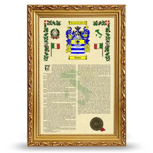 Morine Armorial History Framed - Gold
