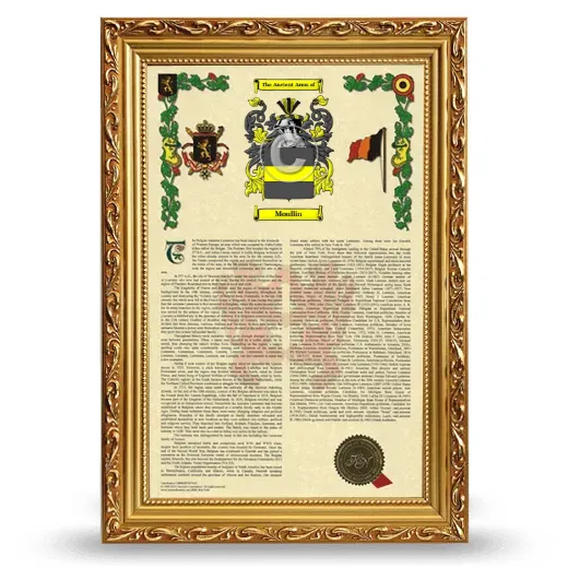 Moullin Armorial History Framed - Gold