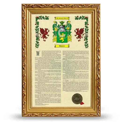 Mouren Armorial History Framed - Gold