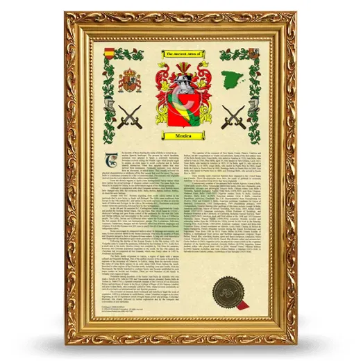 Moxica Armorial History Framed - Gold