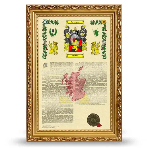 Muthe Armorial History Framed - Gold