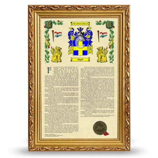 Nagel Armorial History Framed - Gold