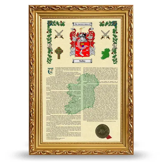 Nalley Armorial History Framed - Gold