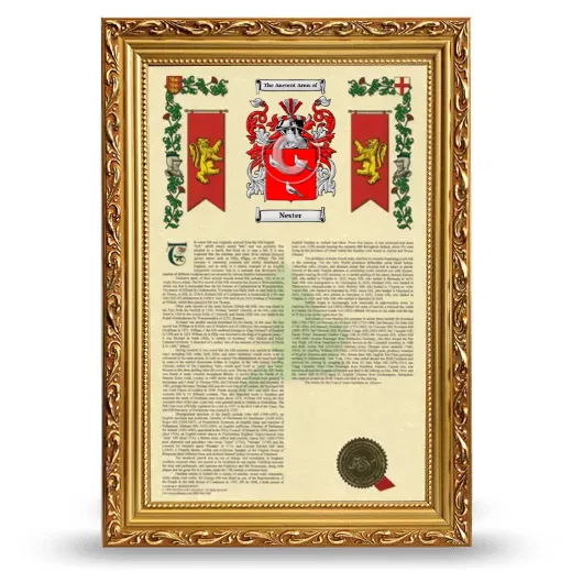 Nester Armorial History Framed - Gold