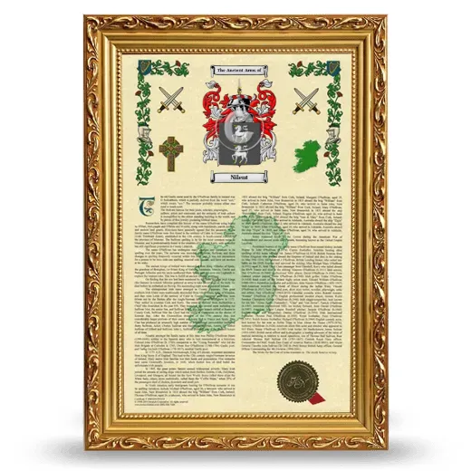 Nilent Armorial History Framed - Gold