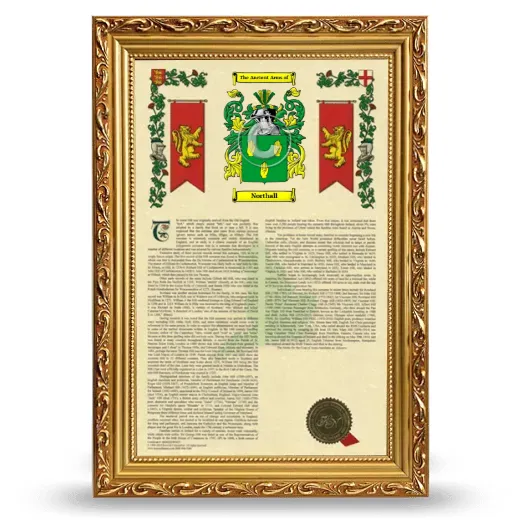 Northall Armorial History Framed - Gold