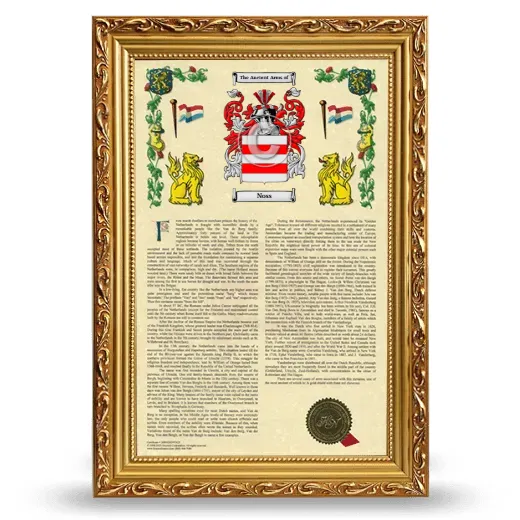 Noss Armorial History Framed - Gold