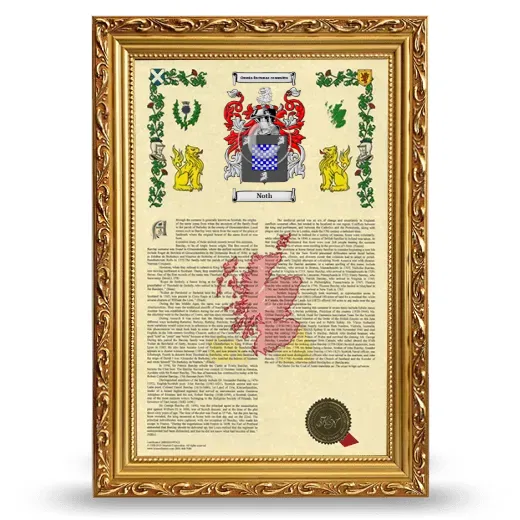 Noth Armorial History Framed - Gold