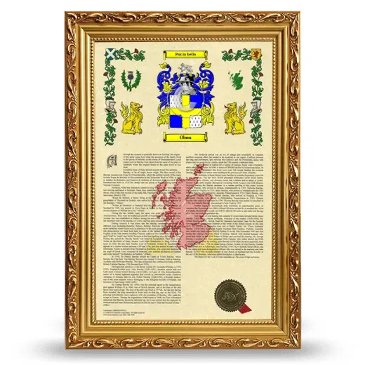 Obon Armorial History Framed - Gold