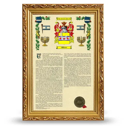 Offman Armorial History Framed - Gold