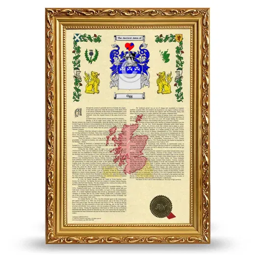 Ogg Armorial History Framed - Gold