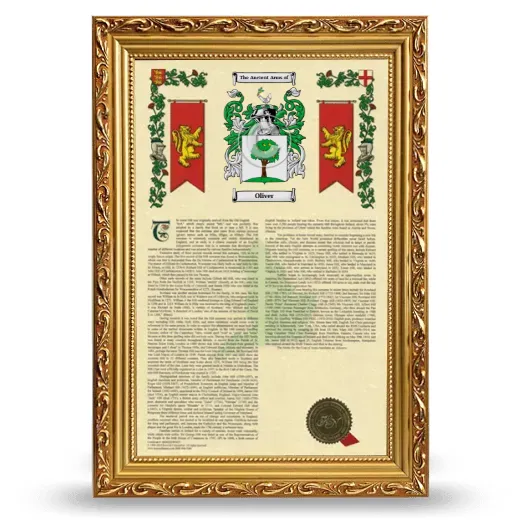 Oliver Armorial History Framed - Gold